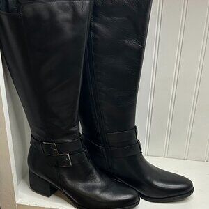 Naturalizer Womens Dale Wide Calf Leather Riding Boots  8.5 Medium (B,M)